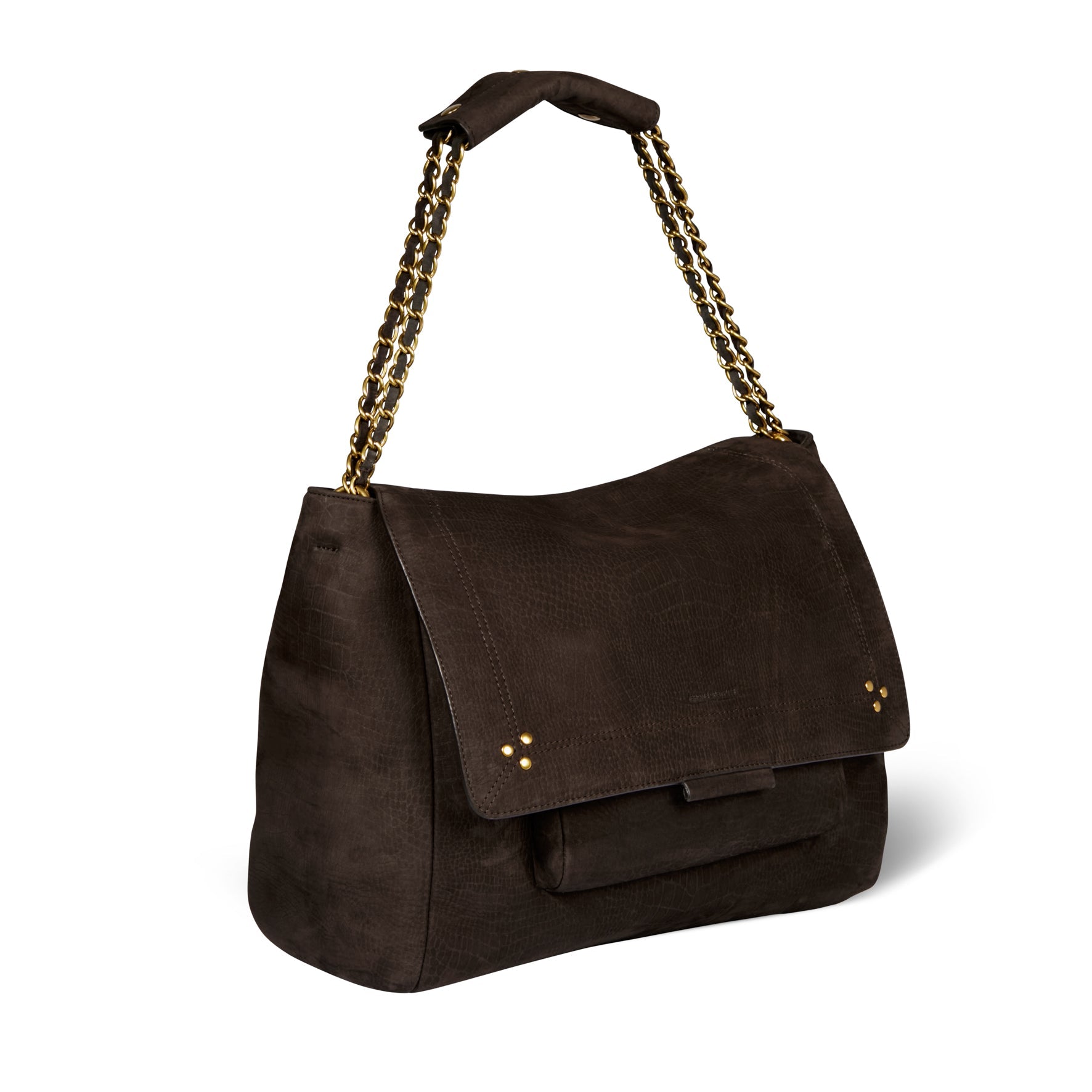 Lulu XL taurillon croco moka Jerome Dreyfuss