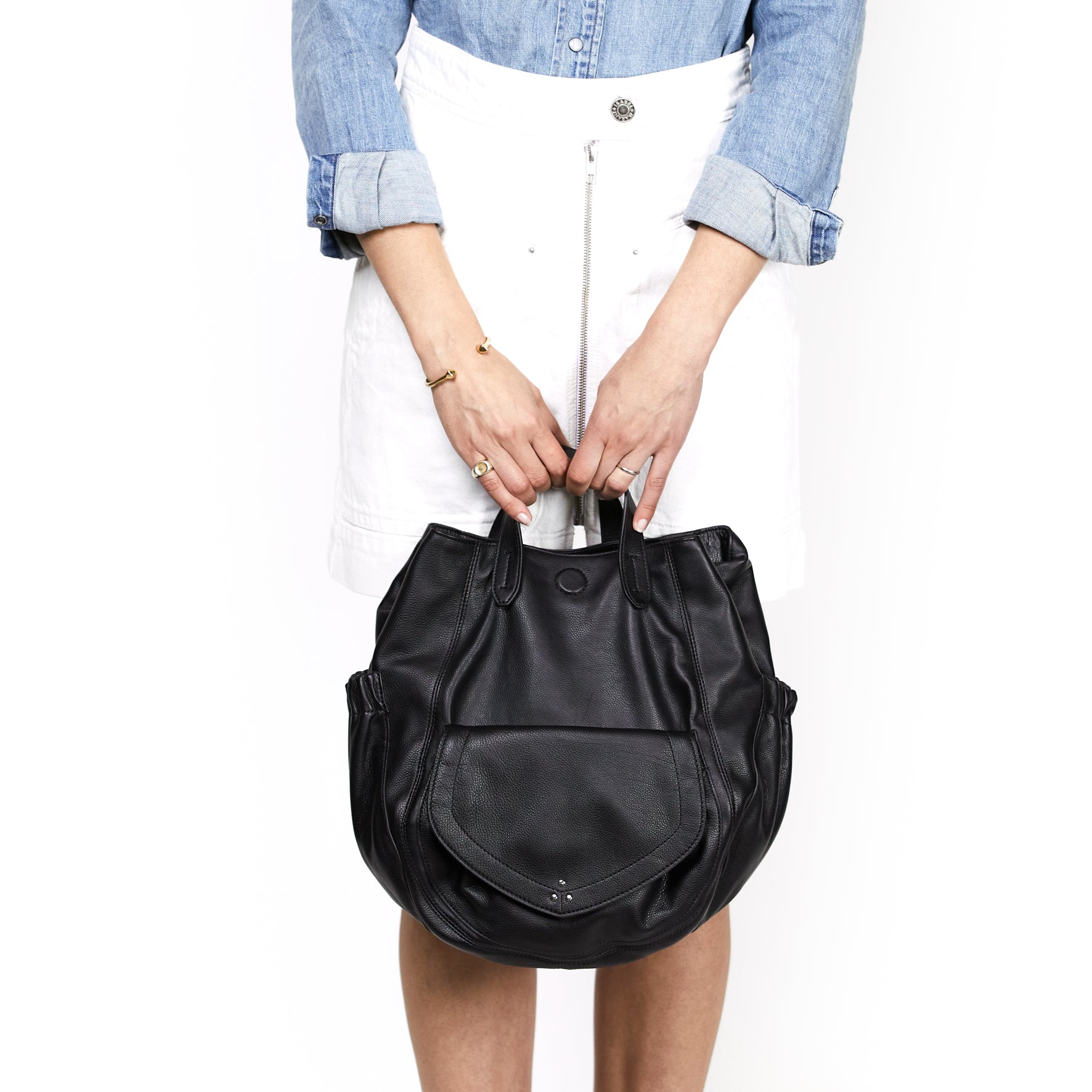 Helmut Hobo Veau Noir Silver Jerome Dreyfuss