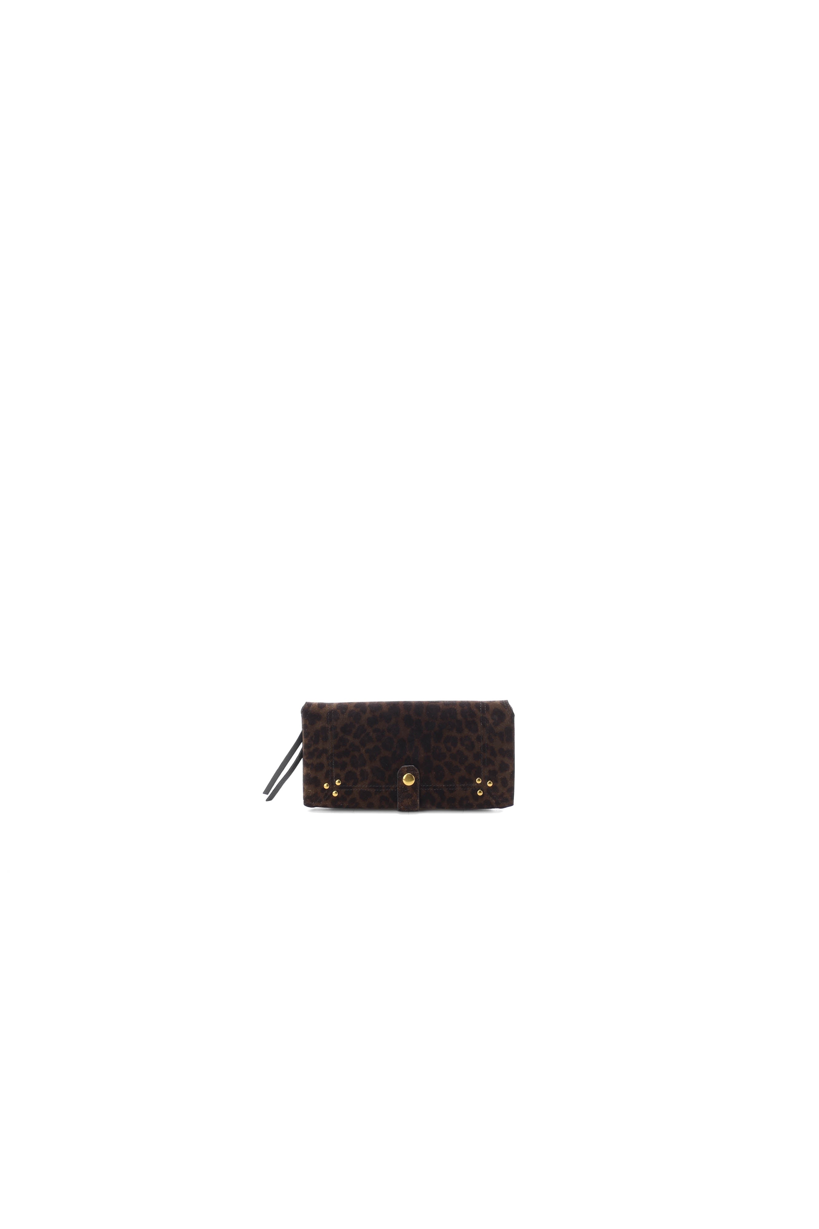 Porte mobile L croute velours léo kaki Jerome Dreyfuss
