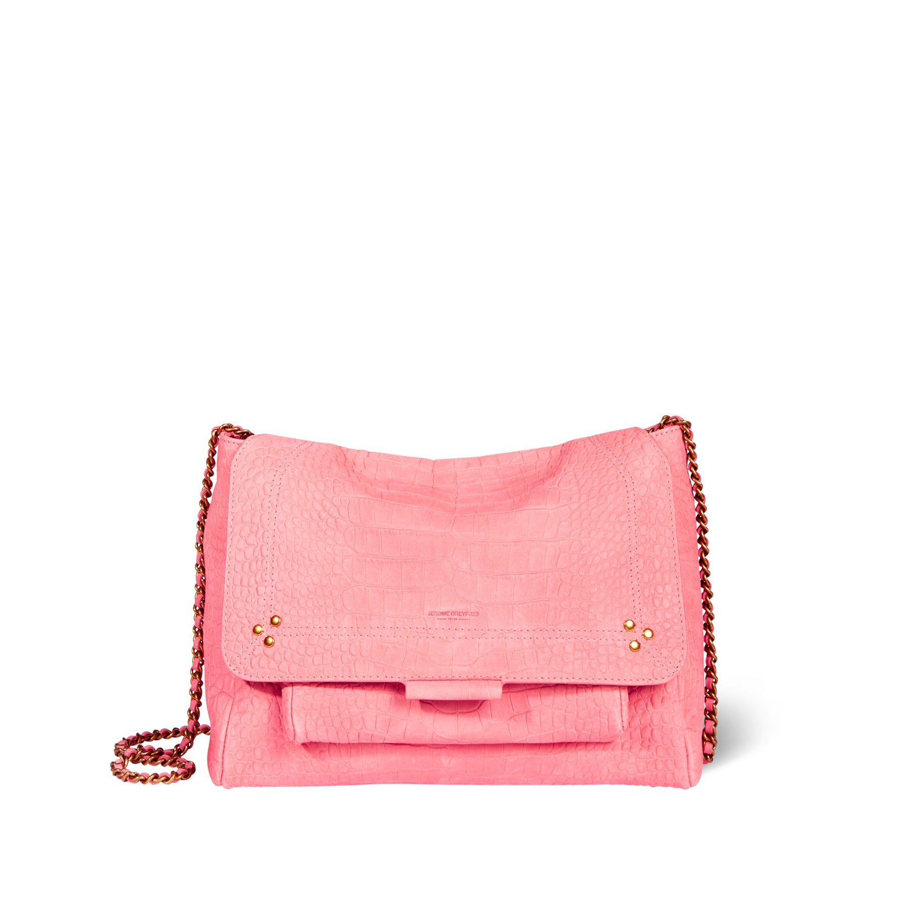 Lulu L Veau Nub Croco Rose Jerome Dreyfuss