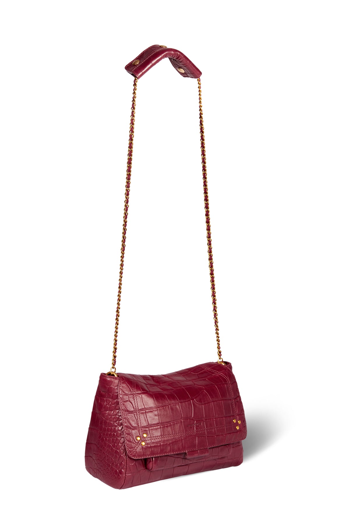Lulu M Agneau croco bordeaux Jerome Dreyfuss