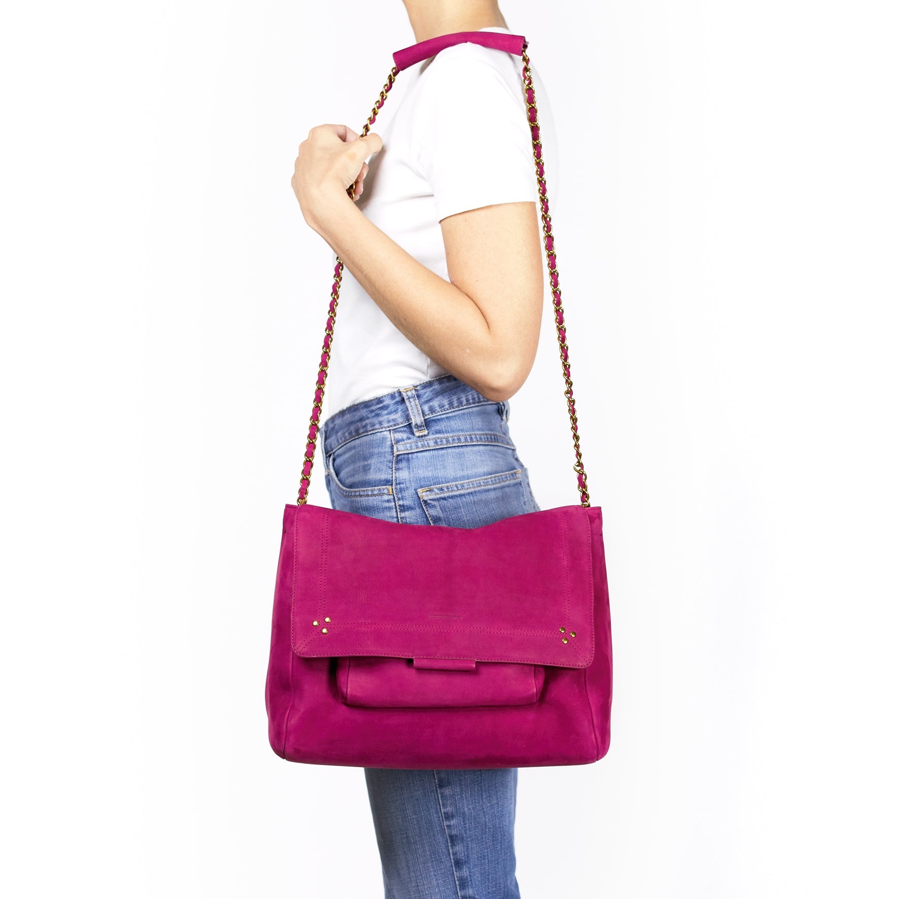 Lulu XL Chèvre nubuck Nub Hot Pink Jerome Dreyfuss