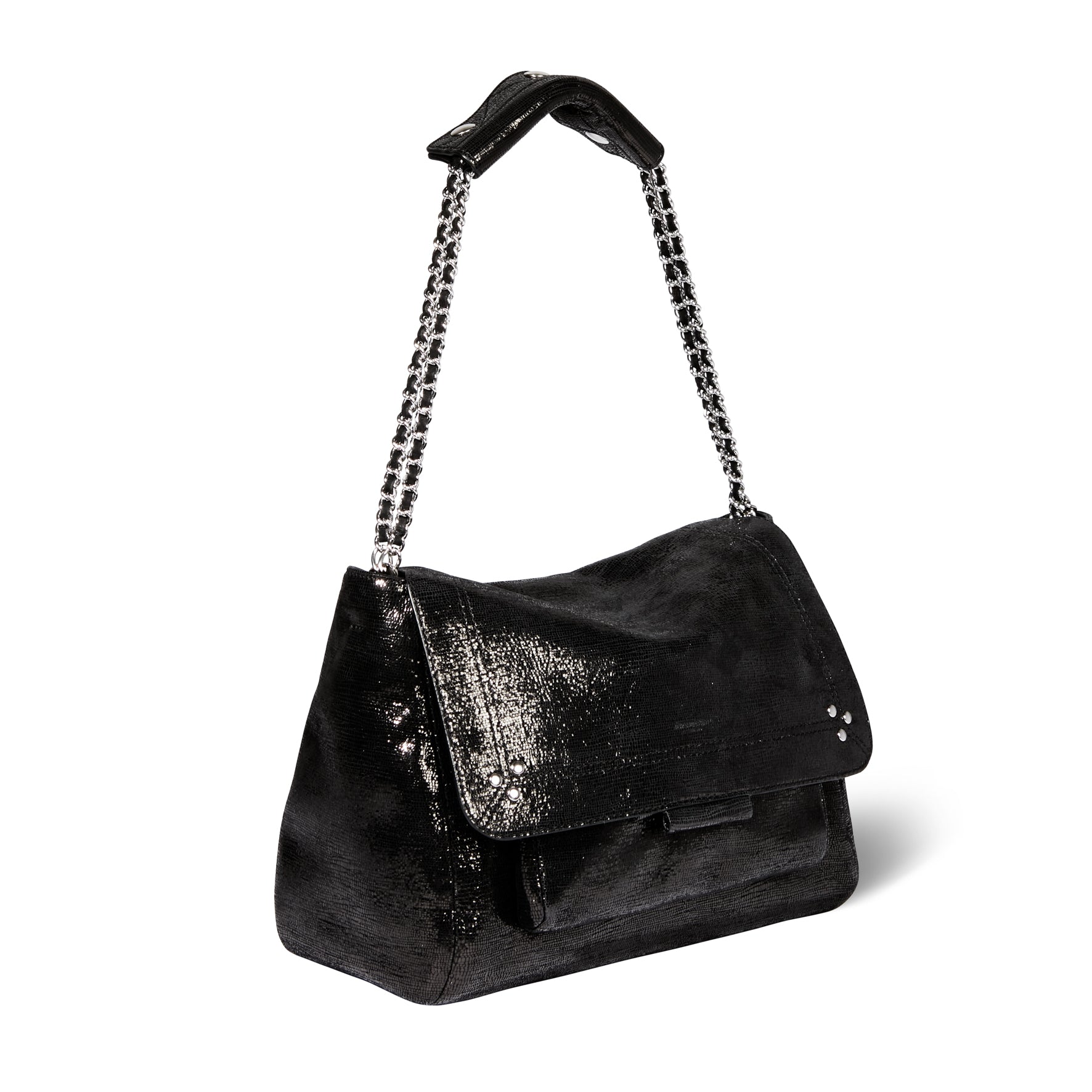 Lulu L Chèvre Lamé Noir Jerome Dreyfuss
