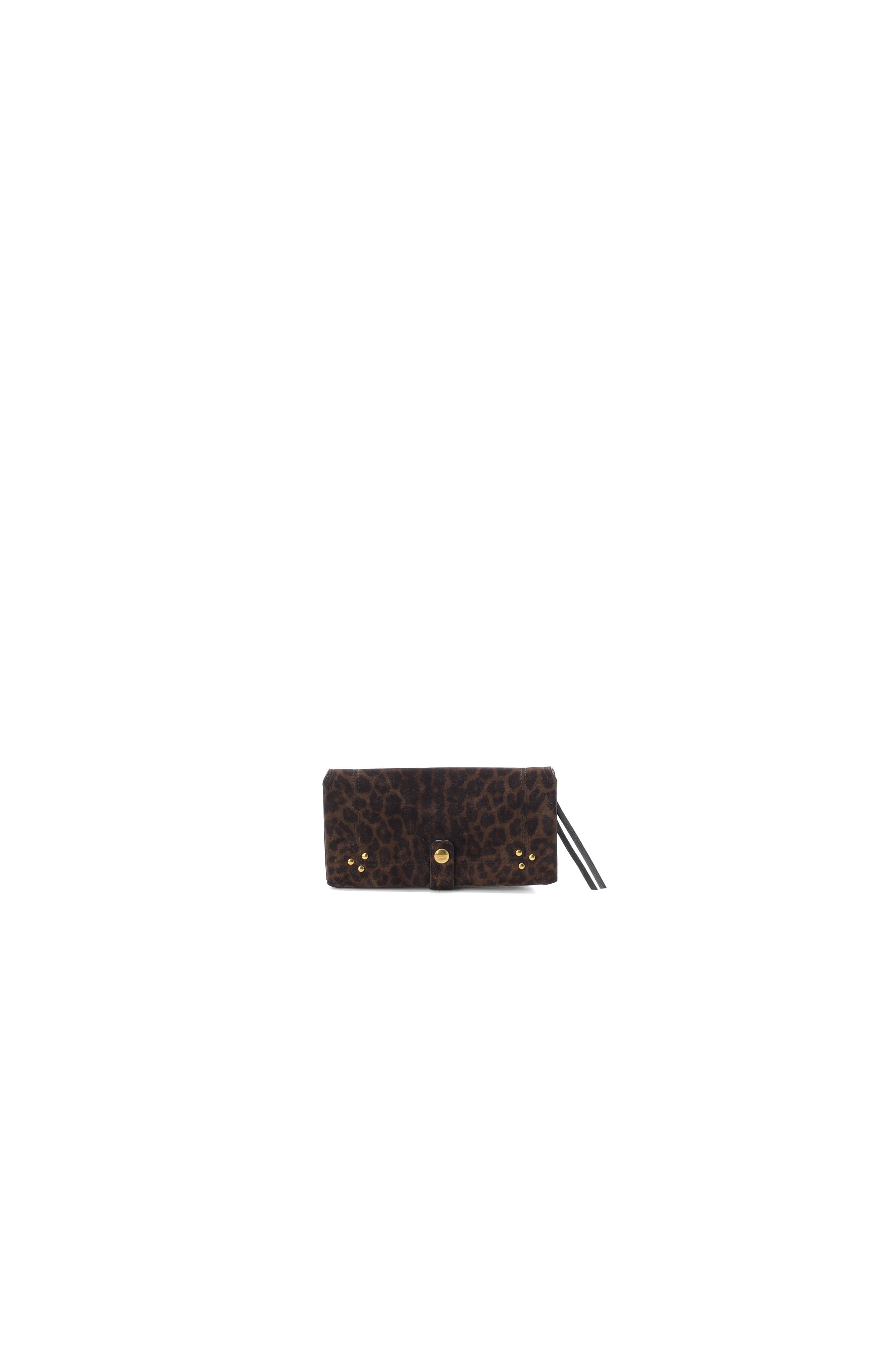 Porte mobile L croute velours léo kaki Jerome Dreyfuss