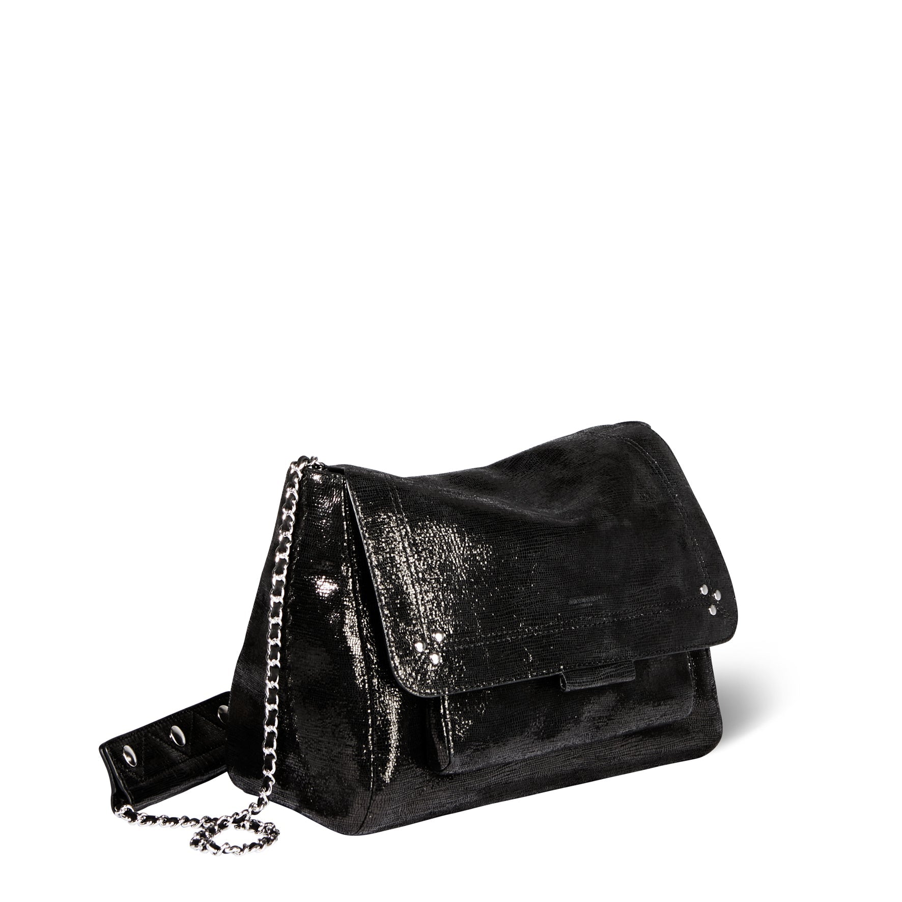 Lulu L Chèvre Lamé Noir Jerome Dreyfuss