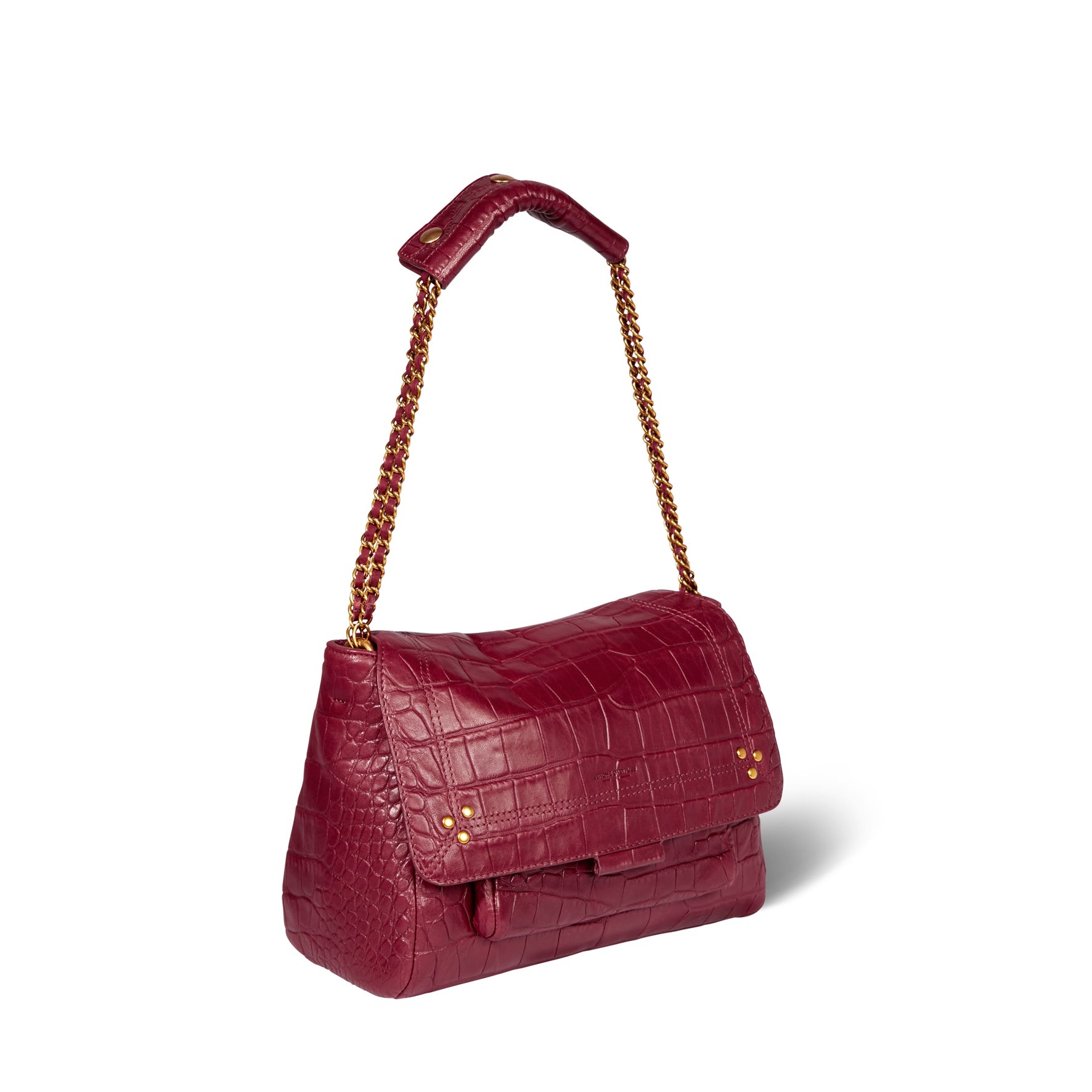 Lulu M Agneau croco bordeaux Jerome Dreyfuss