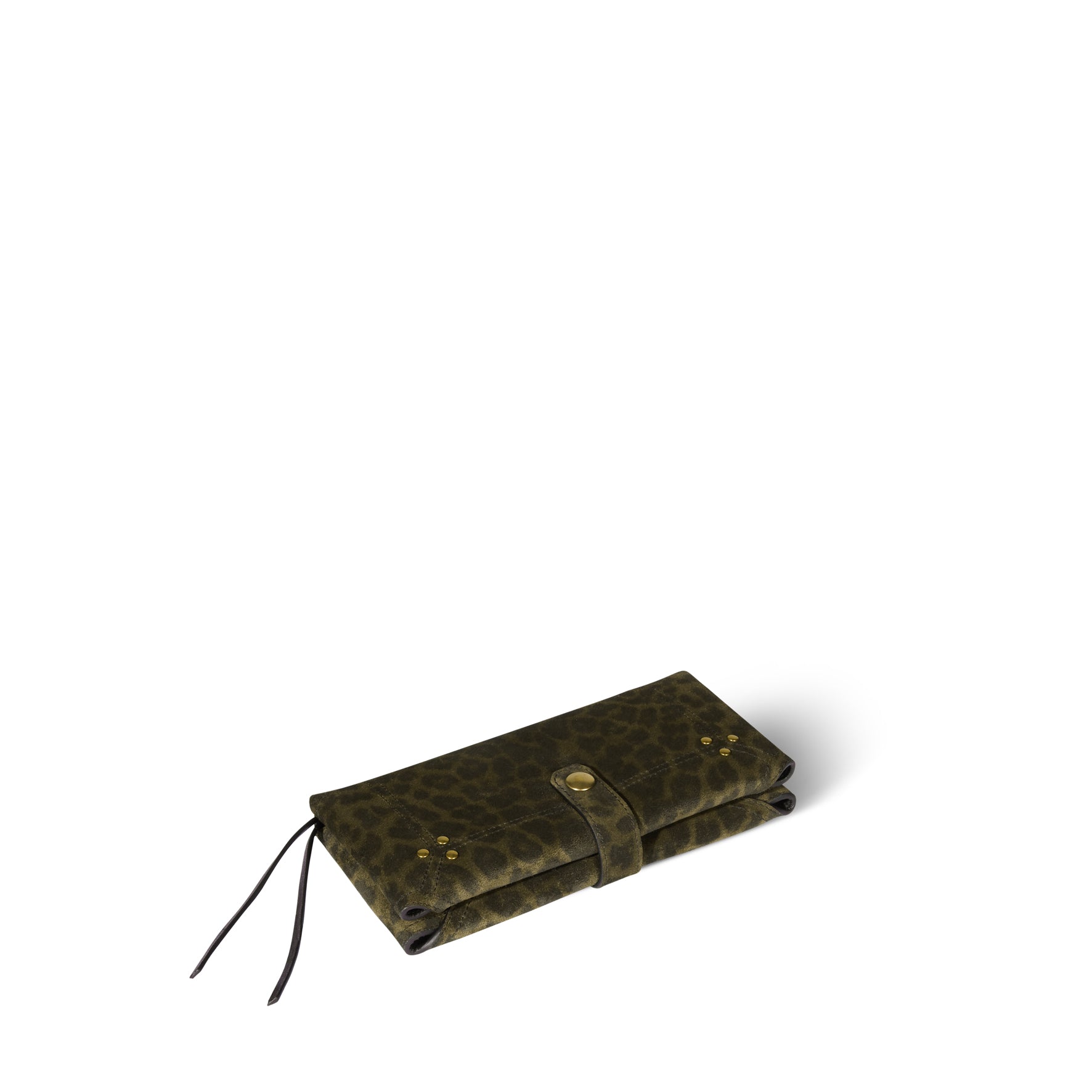 Porte mobile L croute velours léo kaki Jerome Dreyfuss