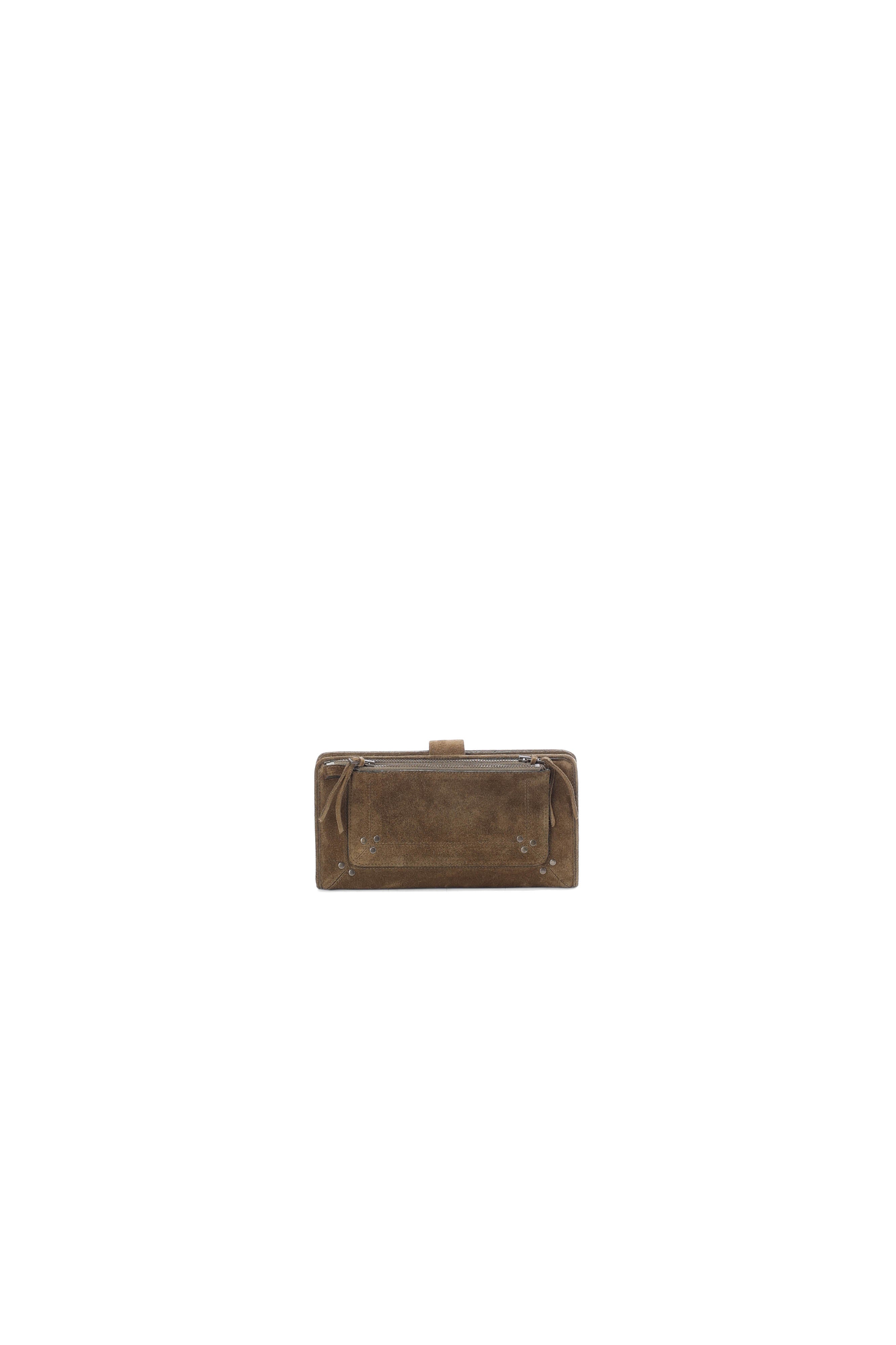Porte mobile L Agneau croco kaki Jerome Dreyfuss