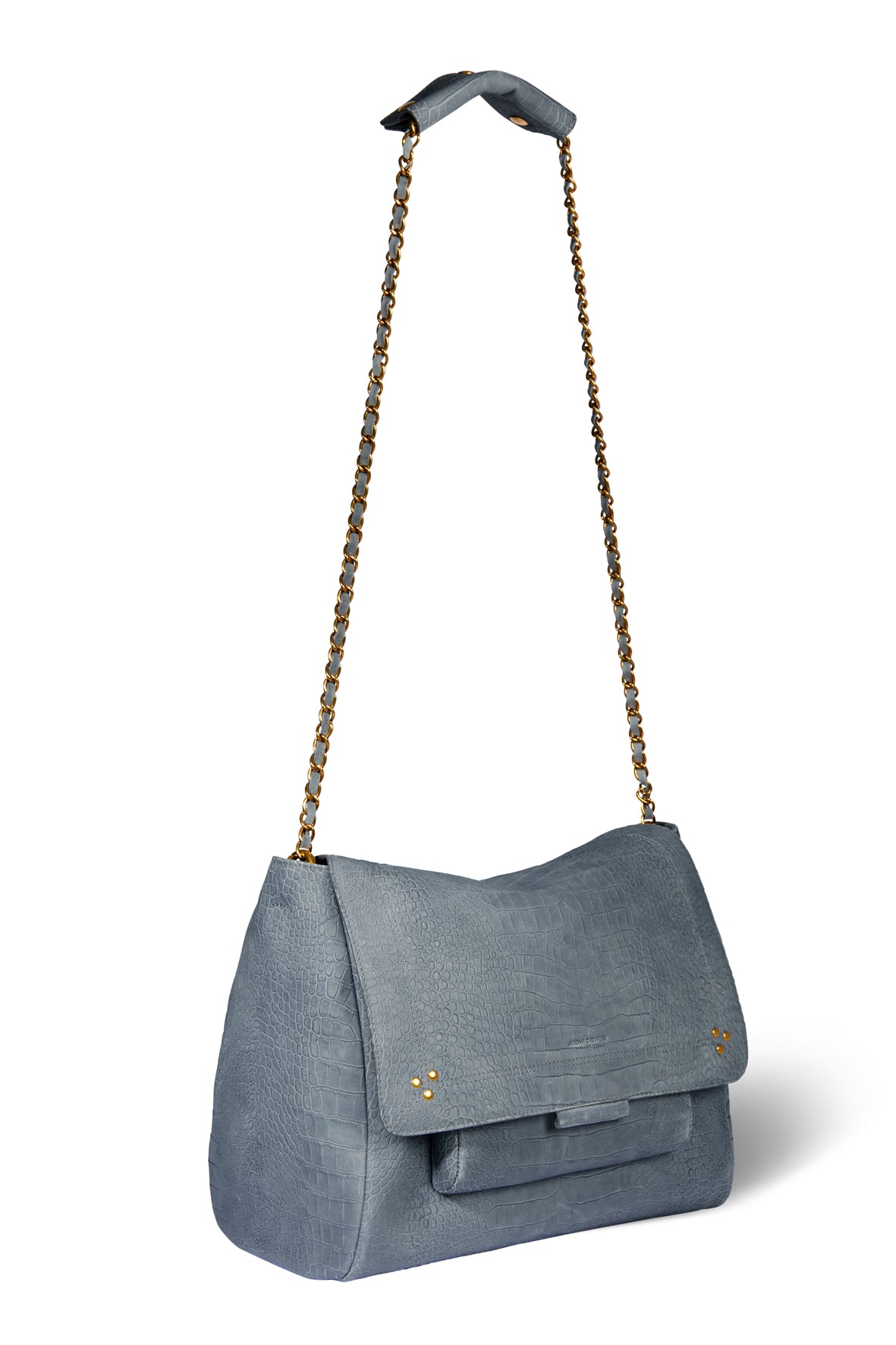Lulu XL Veau nubuck croco gris Jerome Dreyfuss
