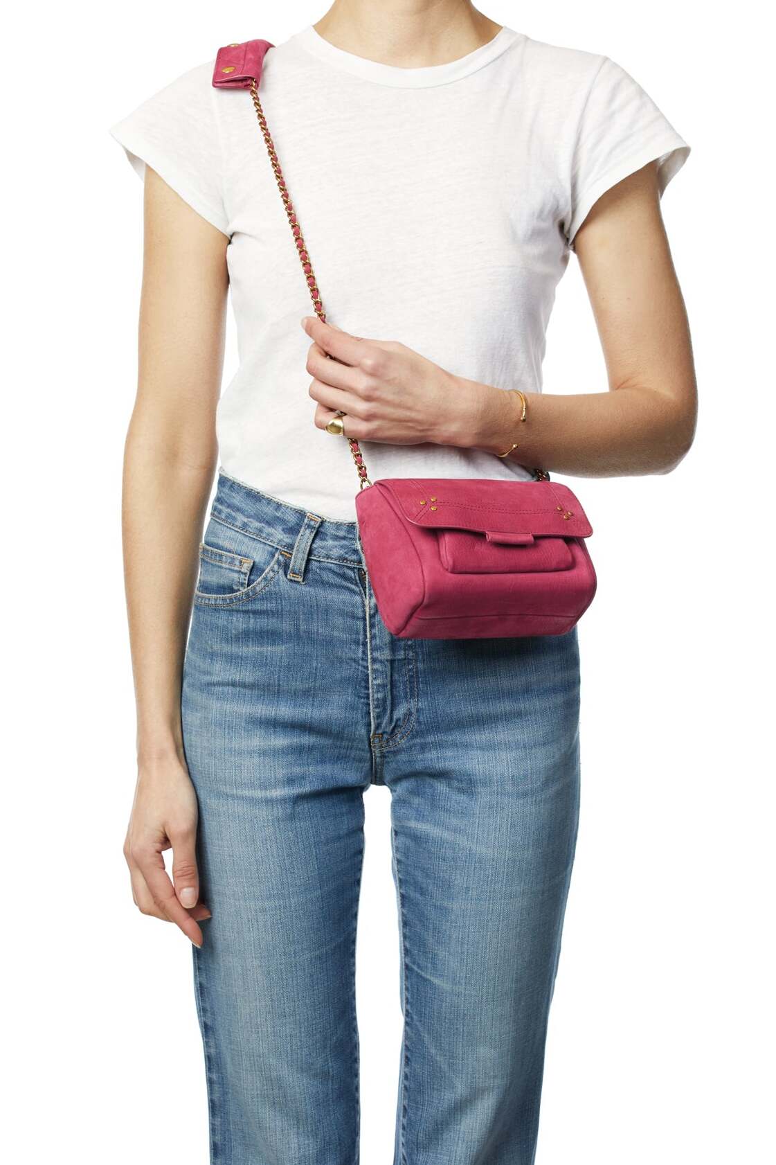 Lulu S taurillon Imprimé Croco Framboise Jerome Dreyfuss