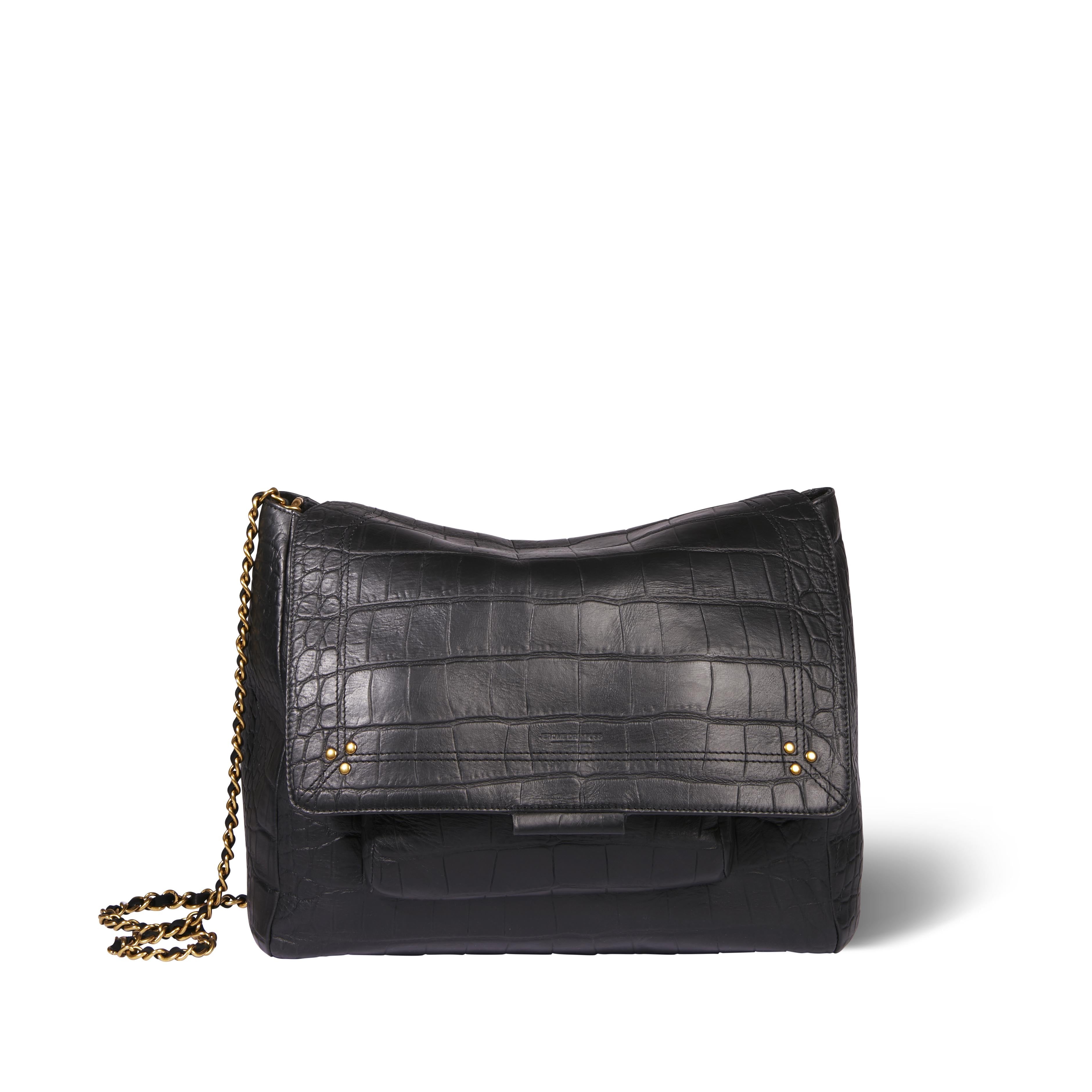 Lulu XL Vachette croco noir Jerome Dreyfuss