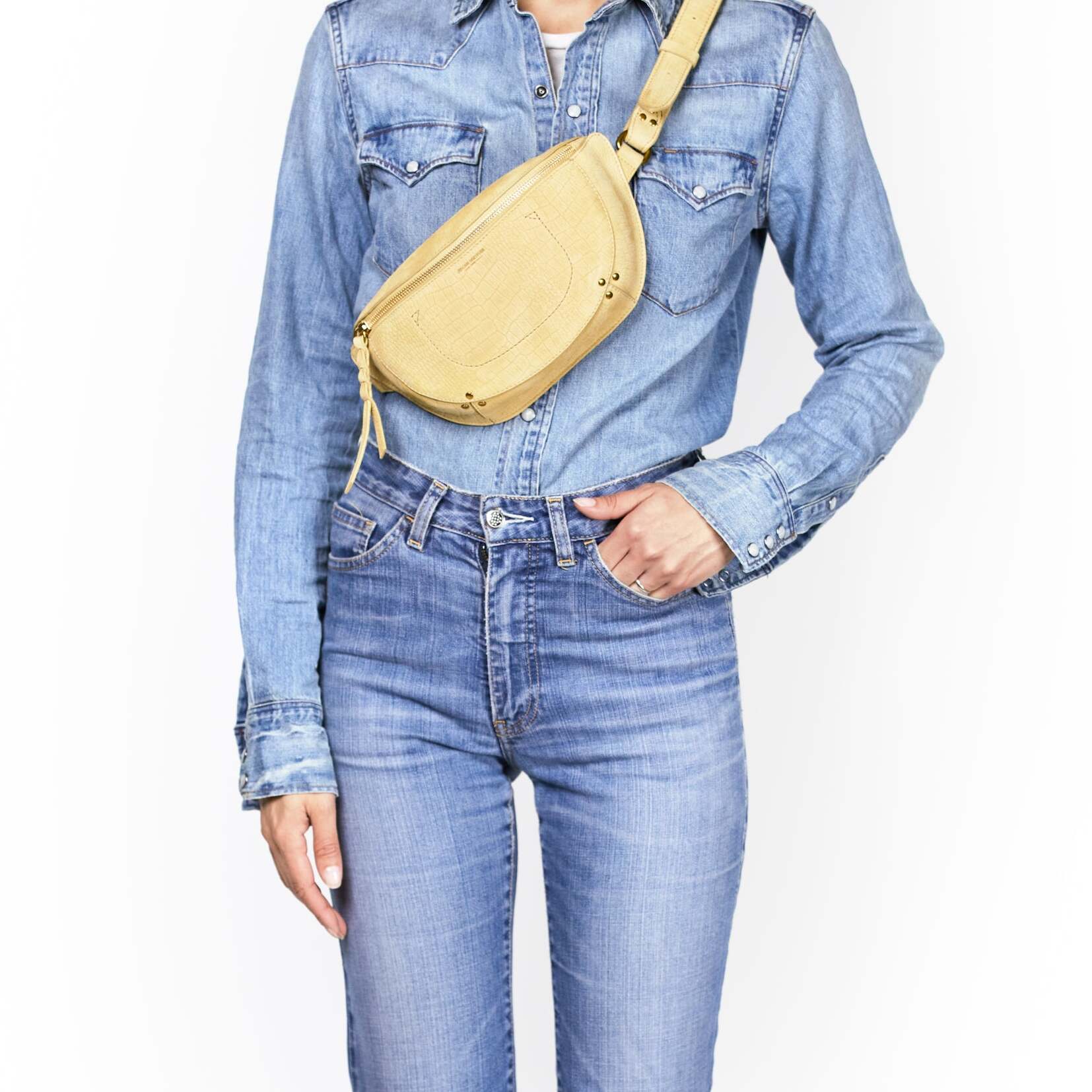 Lino banane taurillon Croco Jaune Jerome Dreyfuss