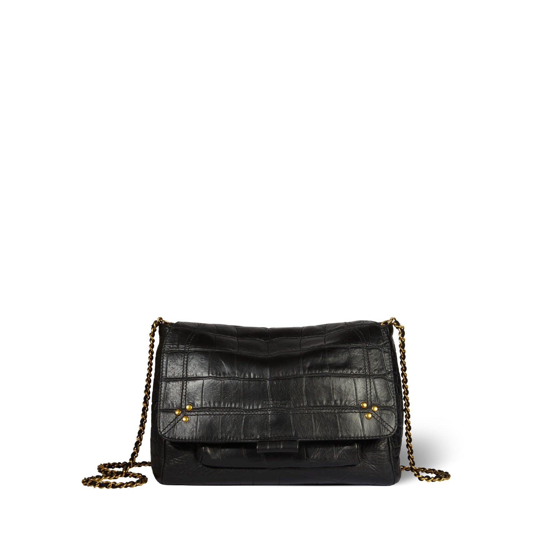 Lulu M Vachette croco noir Jerome Dreyfuss