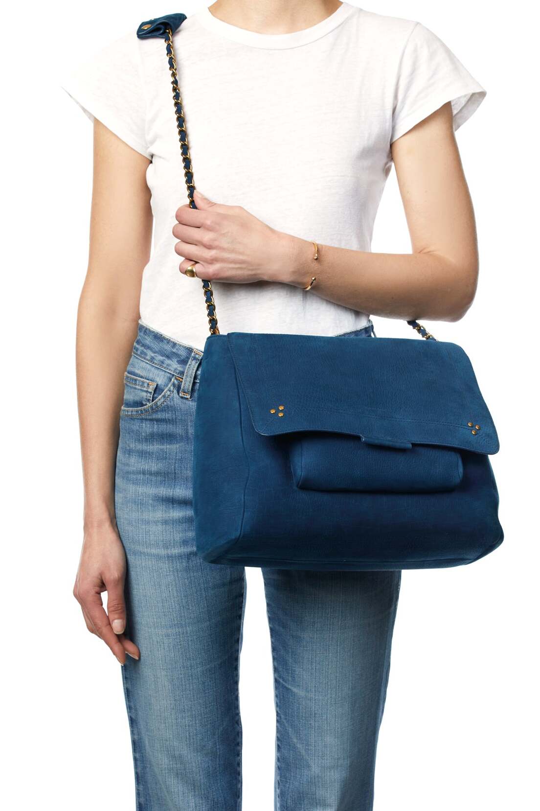 Lulu XL taurillon Imprimé Croco Marine Jerome Dreyfuss