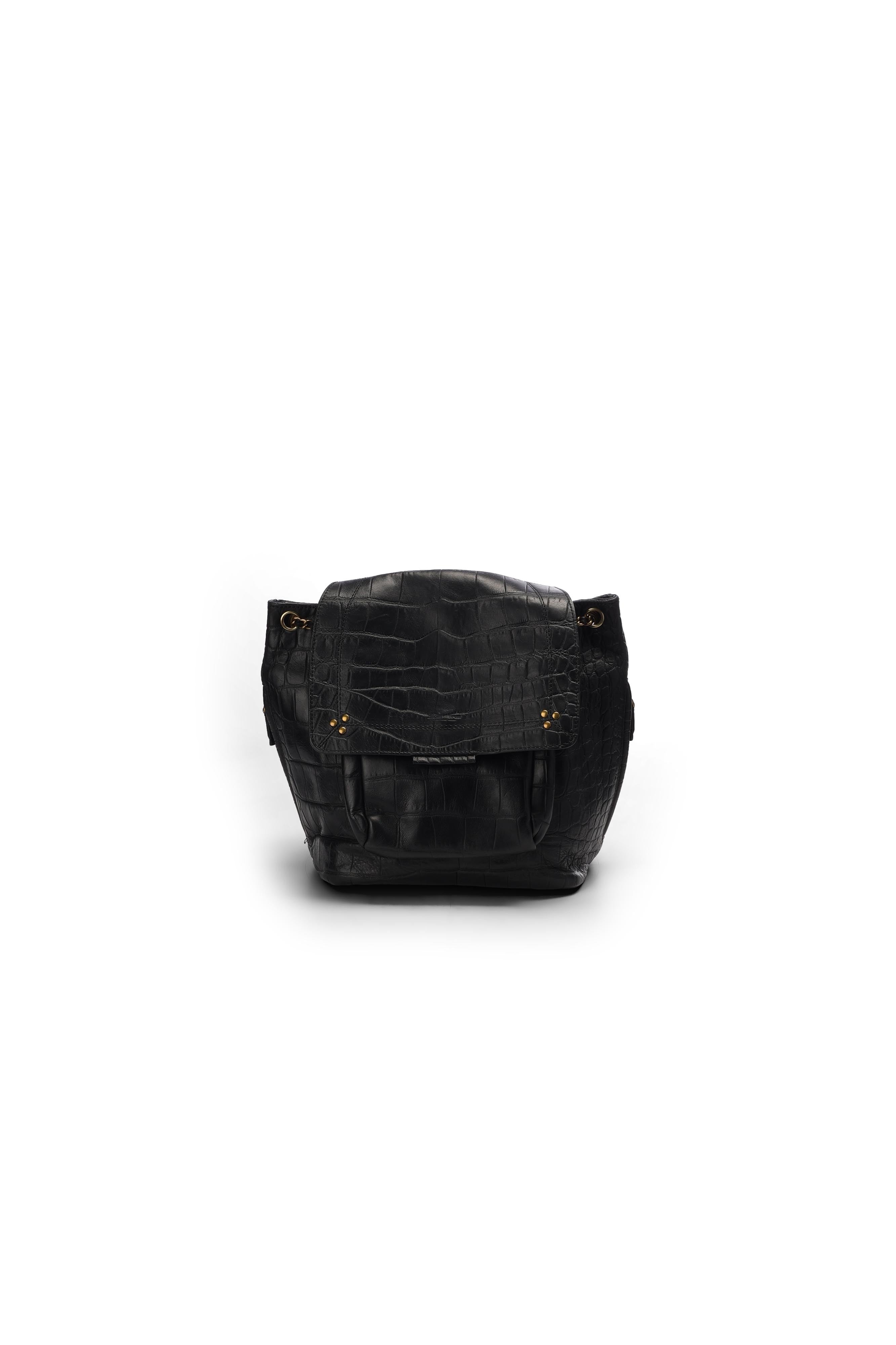 Lulu M Vachette croco noir Jerome Dreyfuss