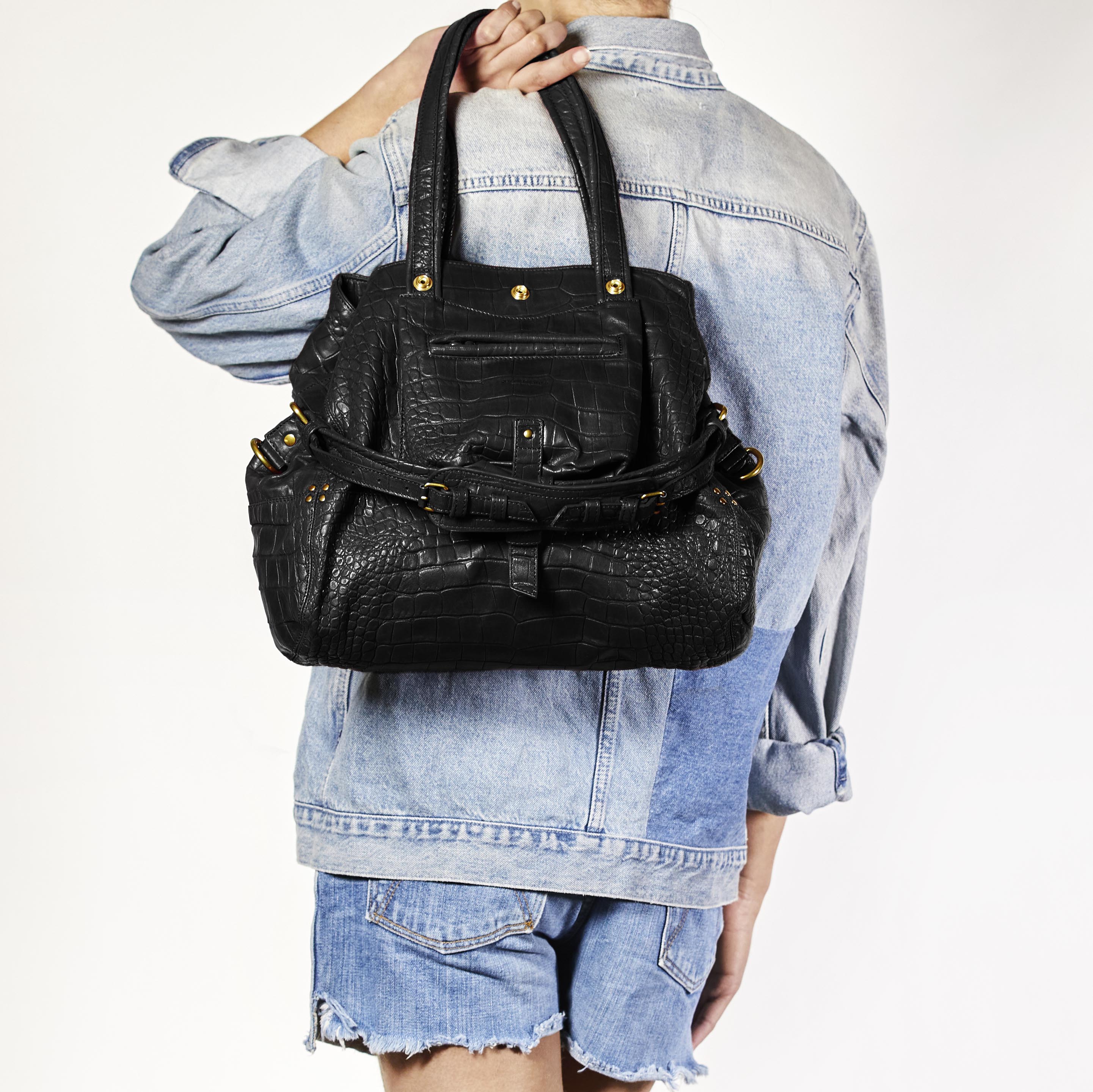 Billy M Vachette croco noir Jerome Dreyfuss