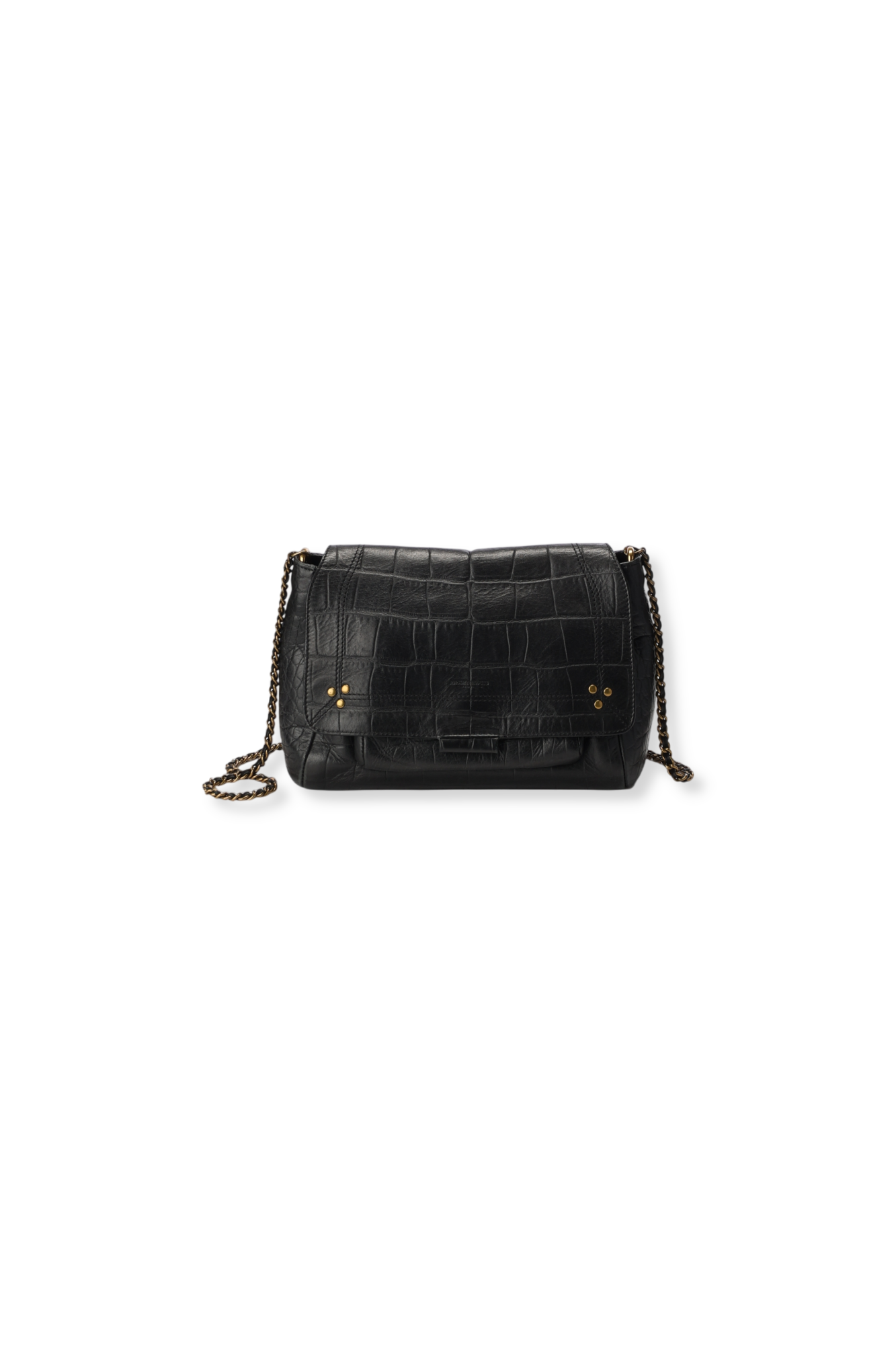 Lulu M Vachette croco noir Jerome Dreyfuss