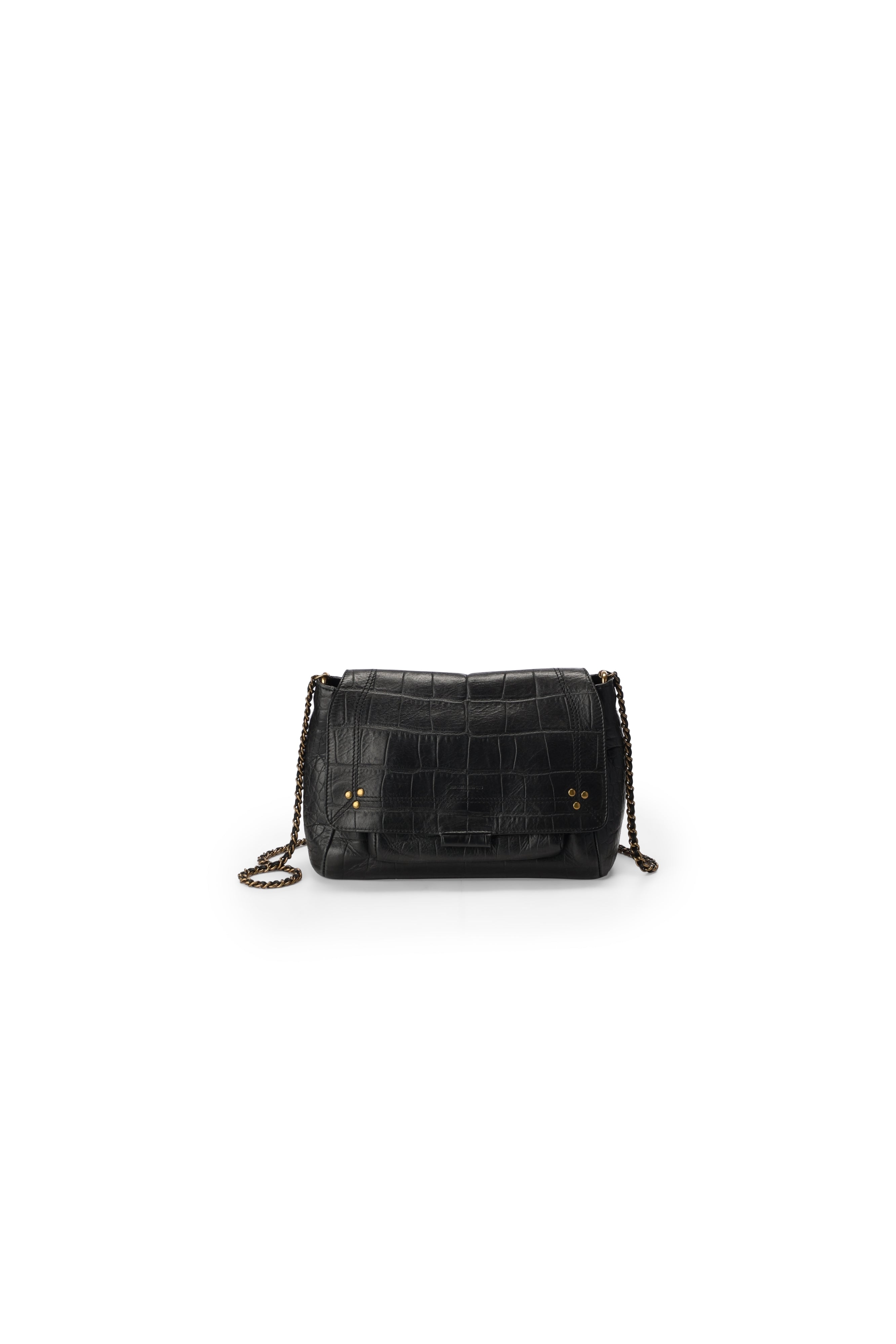 Lulu M Vachette croco noir Jerome Dreyfuss