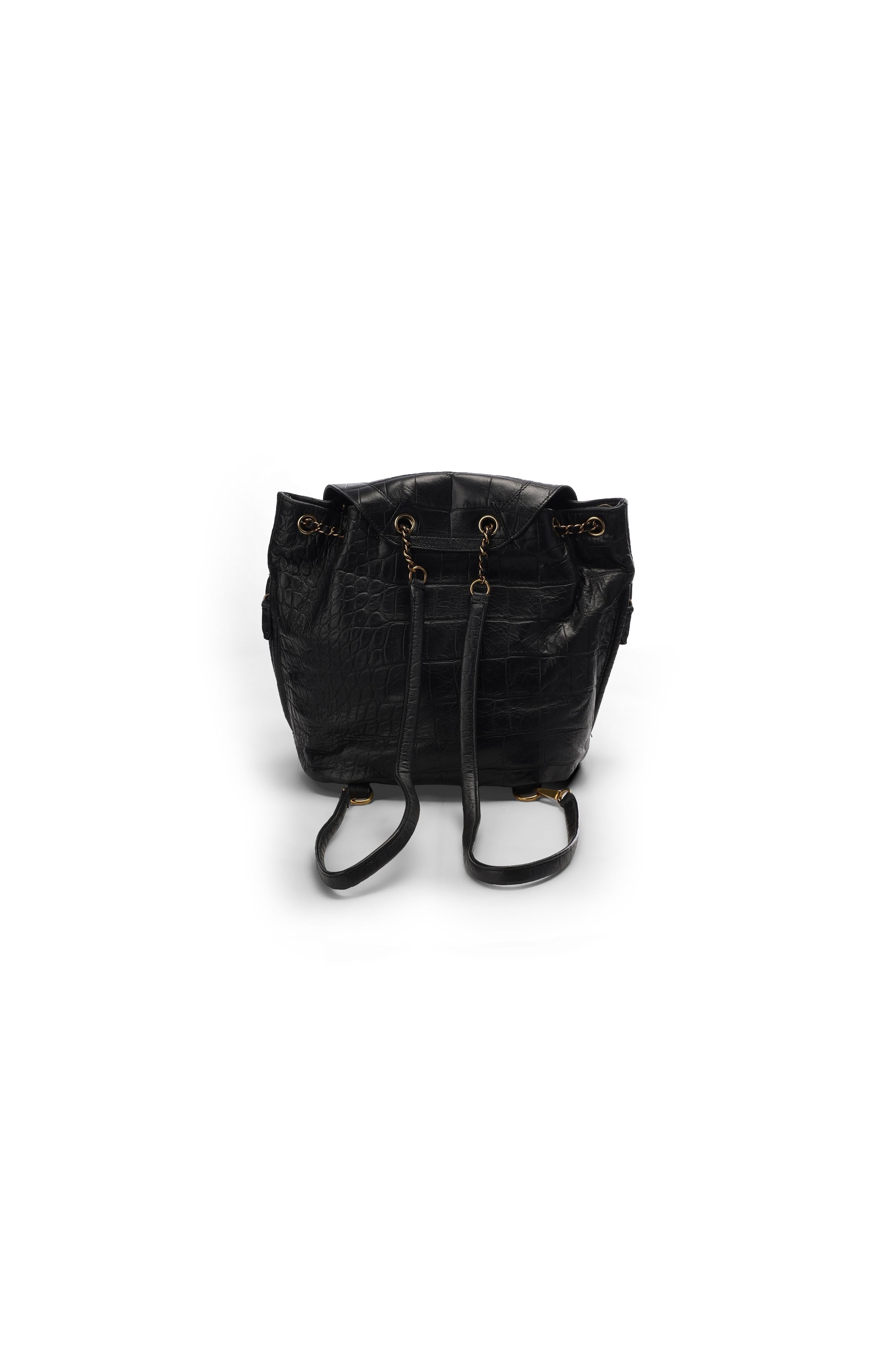 Lulu M Vachette croco noir Jerome Dreyfuss