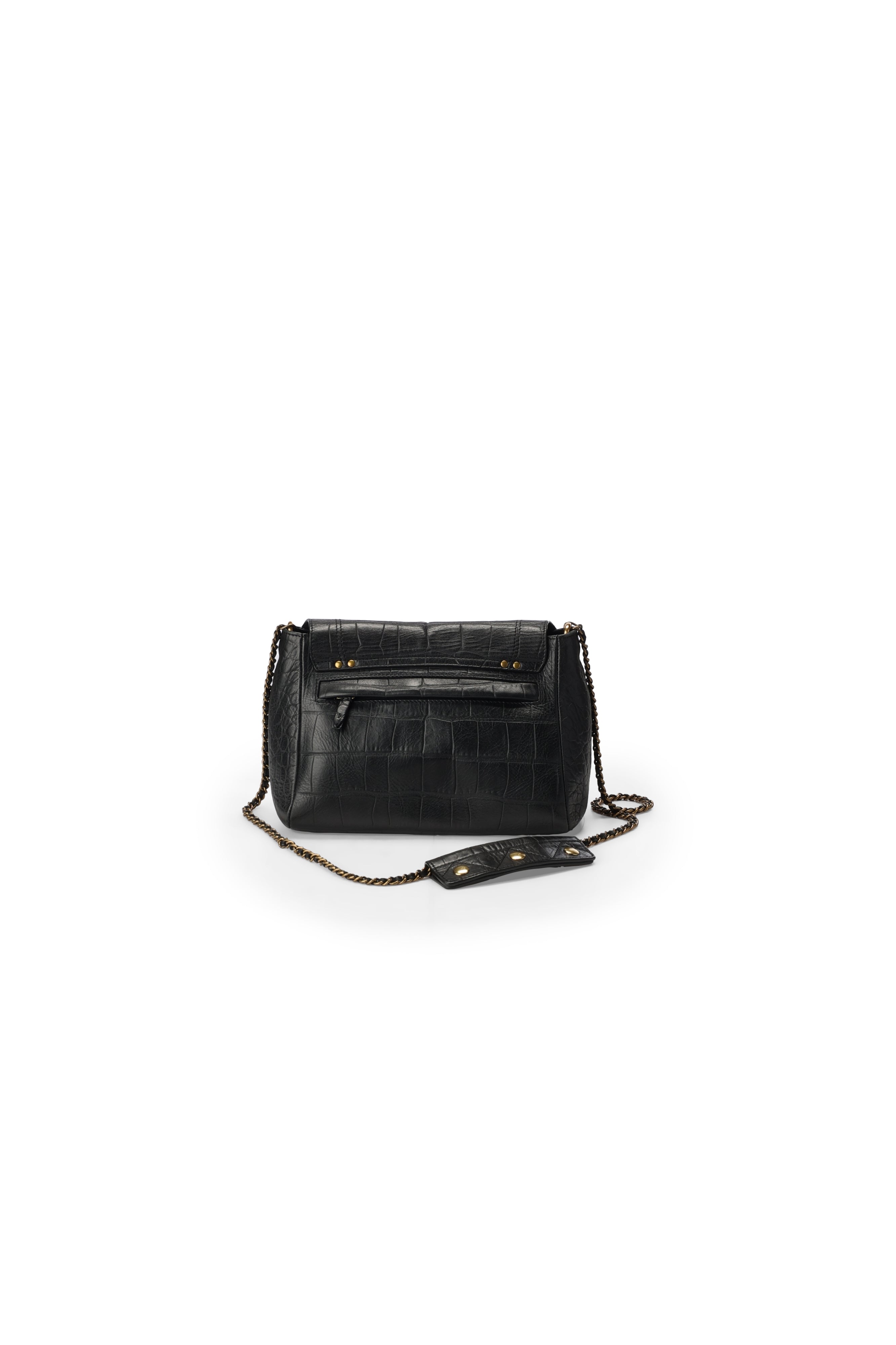 Lulu M Vachette croco noir Jerome Dreyfuss