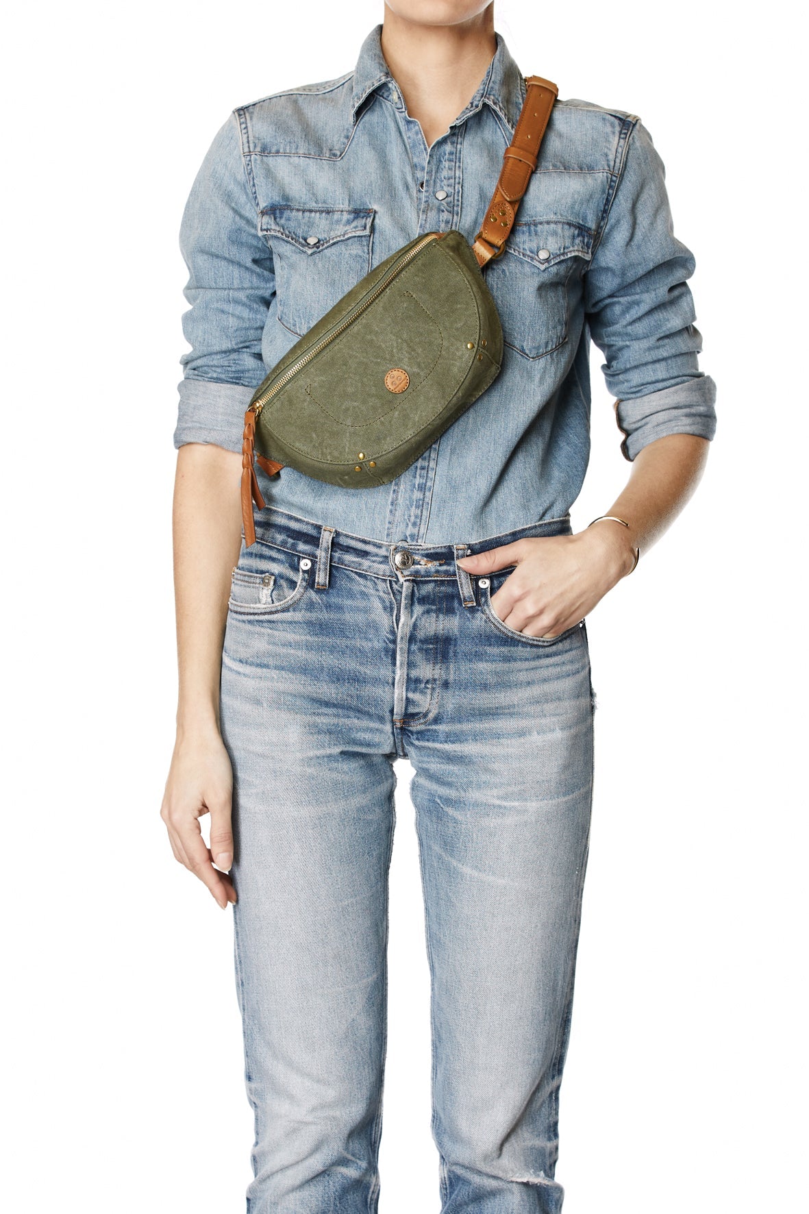 Lino banane coton Kaki Jerome Dreyfuss