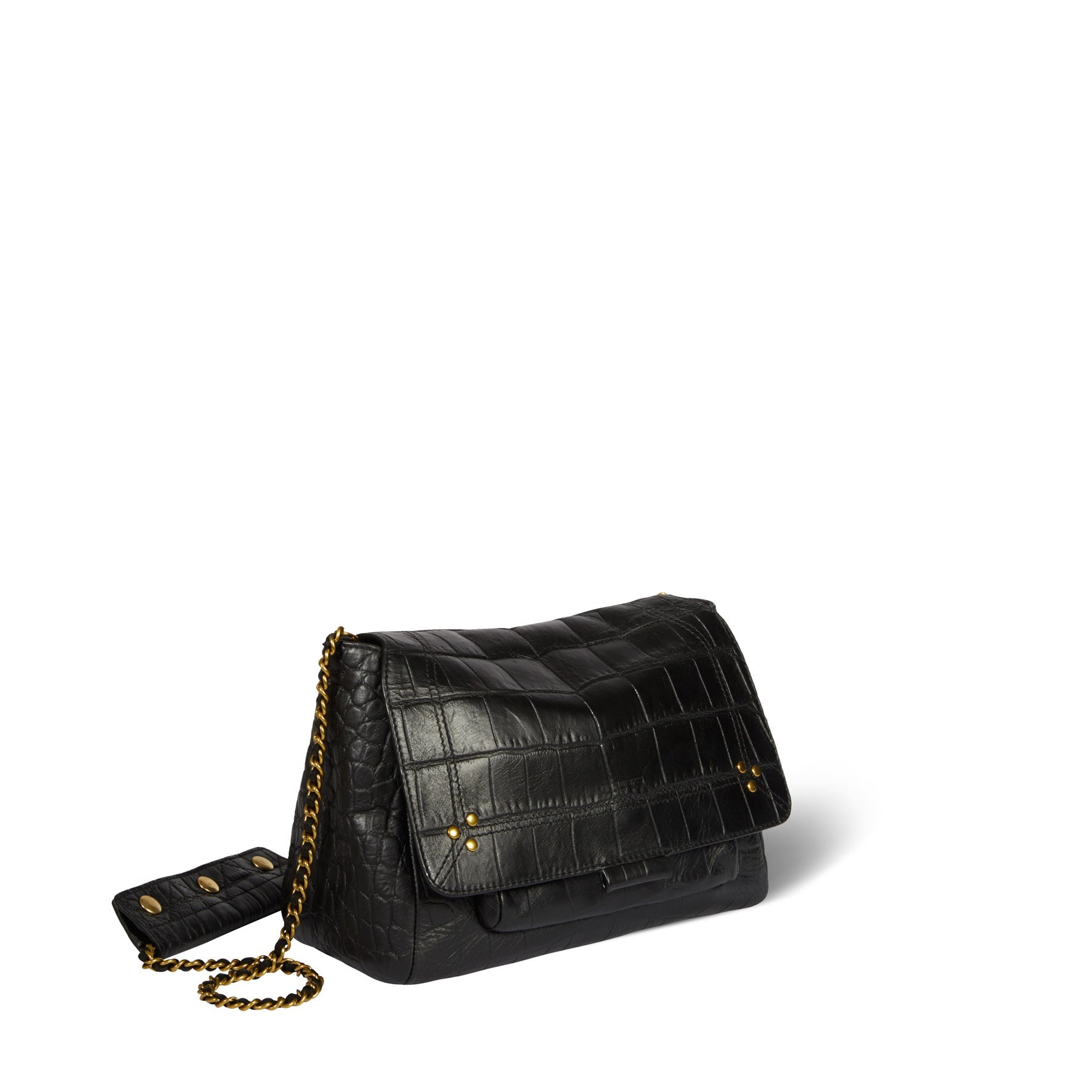 Lulu M Vachette croco noir Jerome Dreyfuss