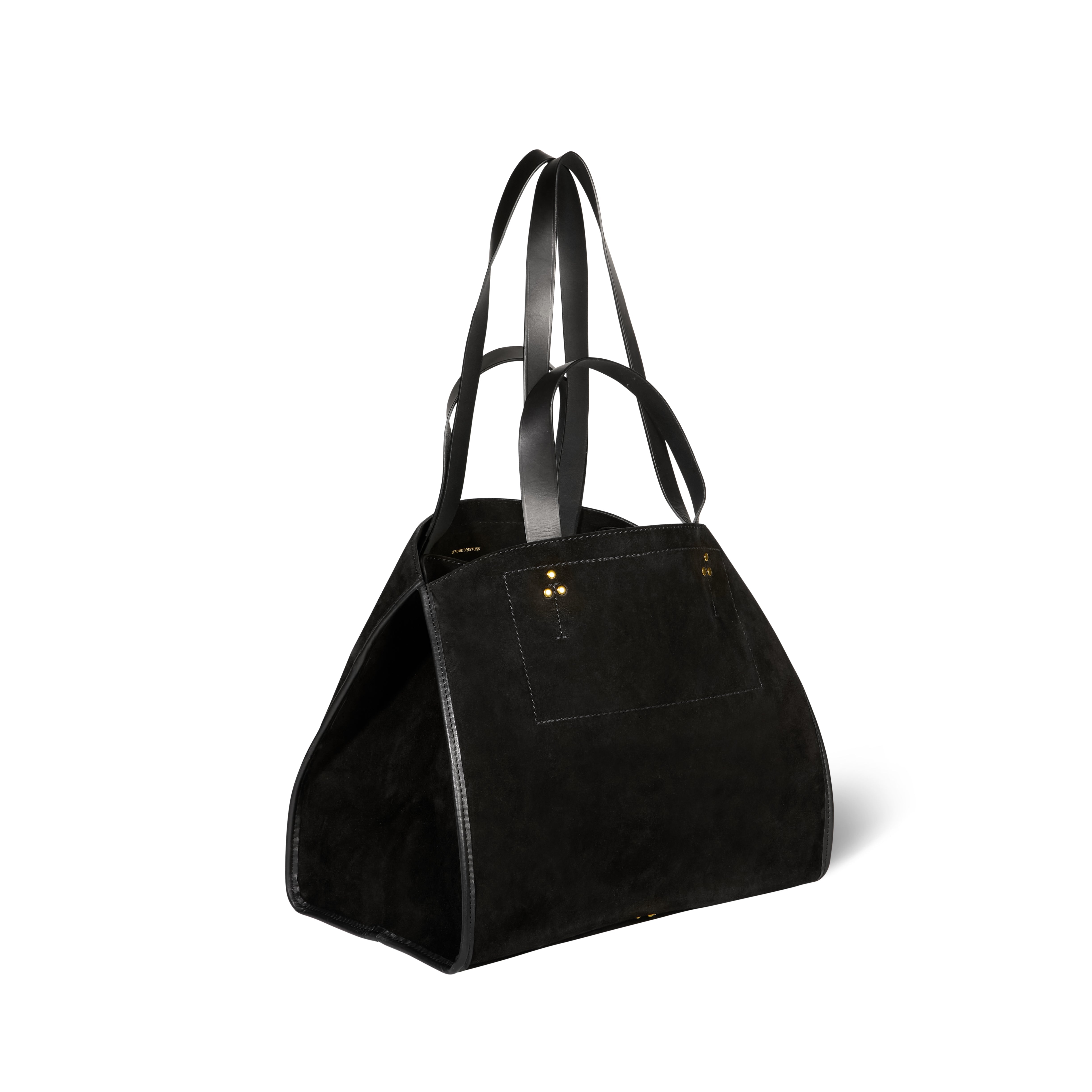 Sac Cabas Léon M Croûte Velours Noir Jerome Dreyfuss