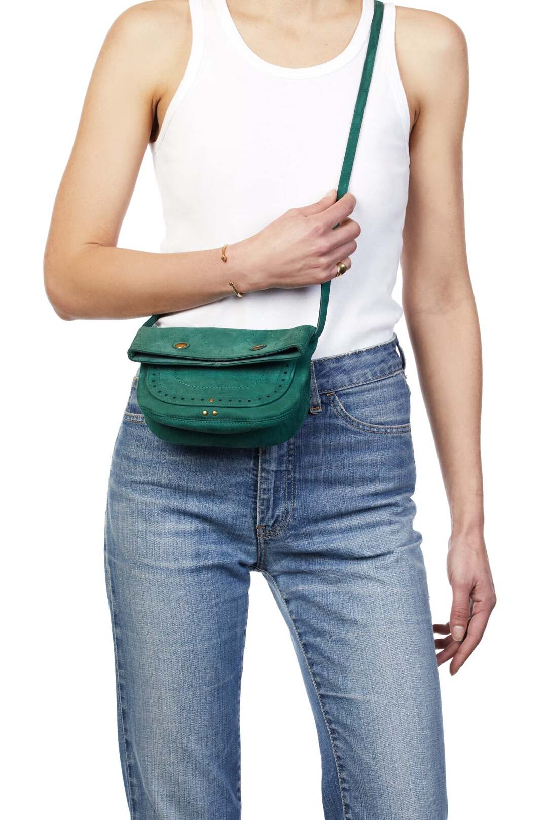 Jerry Pochette taurillon Imprimé Croco Emeraude Jerome Dreyfuss