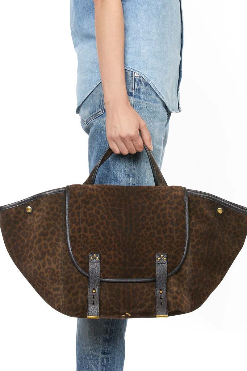 Stan Panier L Croute velours Imprimé Léopard Kaki Jerome Dreyfuss